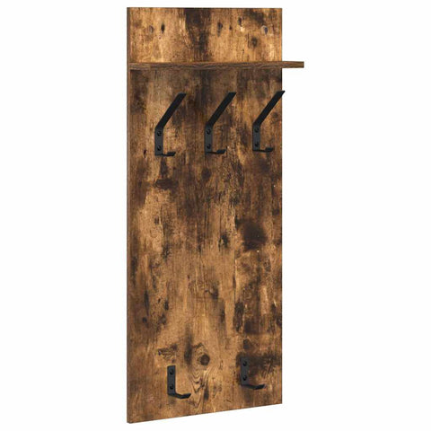 vidaXL Wall-Mounted Coat Rack with Shelf Wall-mounted Smoked oak 90 x 40 x 12 cm
