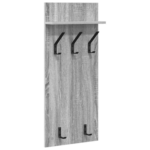 vidaXL Wall-Mounted Coat Rack with Shelf Wall-mounted Grey sonoma 90 x 40 x 12 cm