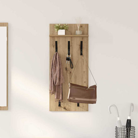 vidaXL Wall-Mounted Coat Rack with Shelf Wall-mounted Artisan oak 90 x 40 x 12 cm