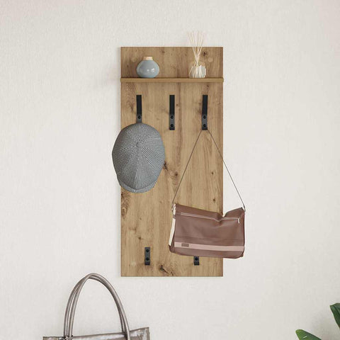 vidaXL Wall-Mounted Coat Rack with Shelf Wall-mounted Artisan oak 90 x 40 x 12 cm