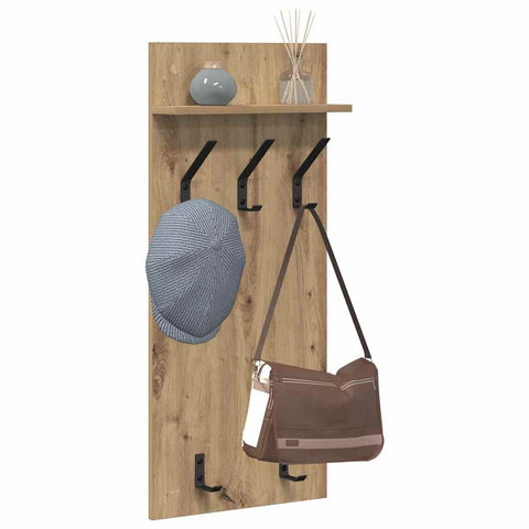 vidaXL Wall-Mounted Coat Rack with Shelf Wall-mounted Artisan oak 90 x 40 x 12 cm