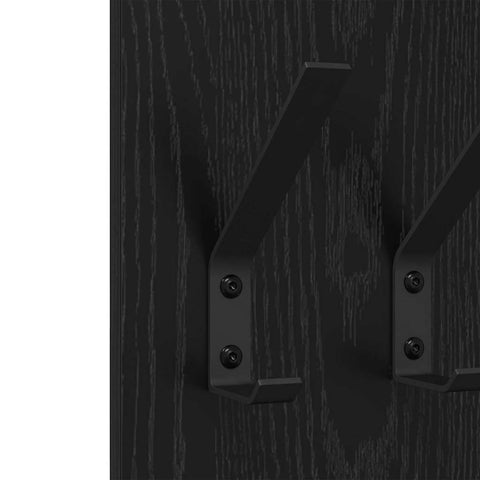 vidaXL Wall-Mounted Coat Rack Wall-mounted with Storage Black oak Engineered wood
