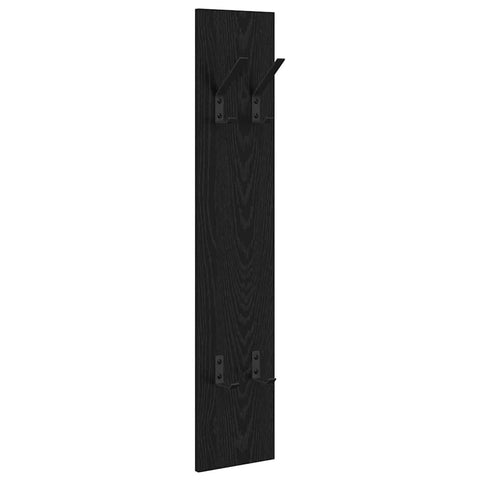 vidaXL Wall-Mounted Coat Rack Wall-mounted with Storage Black oak Engineered wood