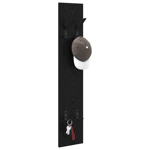 vidaXL Wall-Mounted Coat Rack Wall-mounted with Storage Black oak Engineered wood
