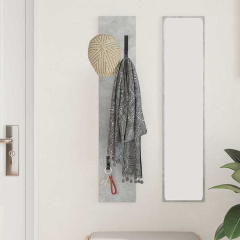 vidaXL Wall-Mounted Coat Rack Concrete grey Engineered wood