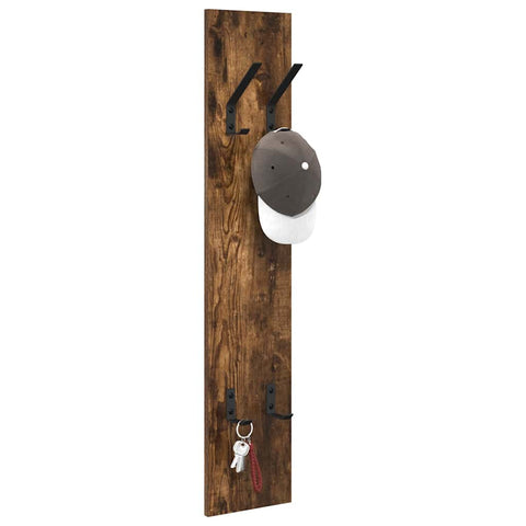 vidaXL Wall-Mounted Coat Rack Wall-mounted with Storage Smoked oak Engineered wood
