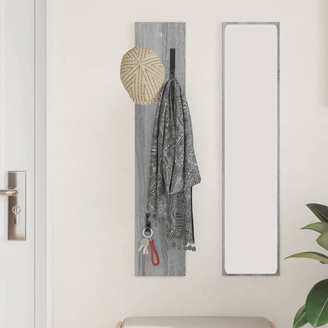 vidaXL Wall-Mounted Coat Rack Wall-mounted with Storage Grey sonoma Engineered wood