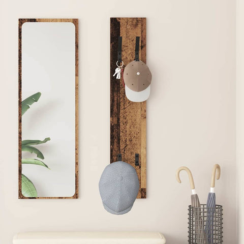 vidaXL Wall-Mounted Coat Rack Wall-mounted with Storage Old wood Engineered wood