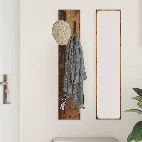 vidaXL Wall-Mounted Coat Rack Wall-mounted with Storage Old wood Engineered wood