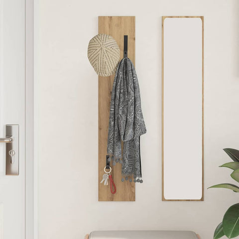 vidaXL Wall-Mounted Coat Rack Wall-mounted with Storage Artisan oak Engineered wood