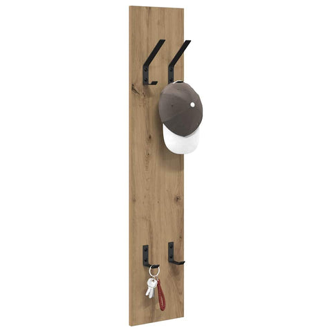 vidaXL Wall-Mounted Coat Rack Wall-mounted with Storage Artisan oak Engineered wood