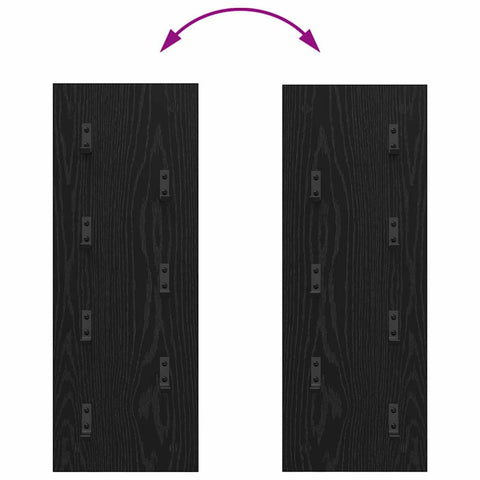 vidaXL Wall-Mounted Coat Rack Wall-mounted Black oak 30 x 1.5 x 80 cm