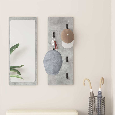 vidaXL Wall-Mounted Coat Rack Concrete grey 30 x 1.5 x 80 cm
