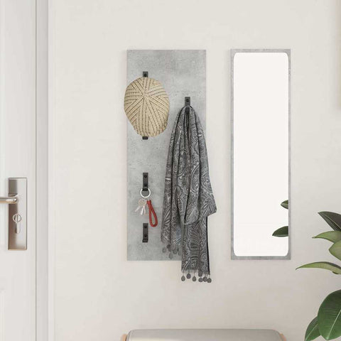 vidaXL Wall-Mounted Coat Rack Concrete grey 30 x 1.5 x 80 cm