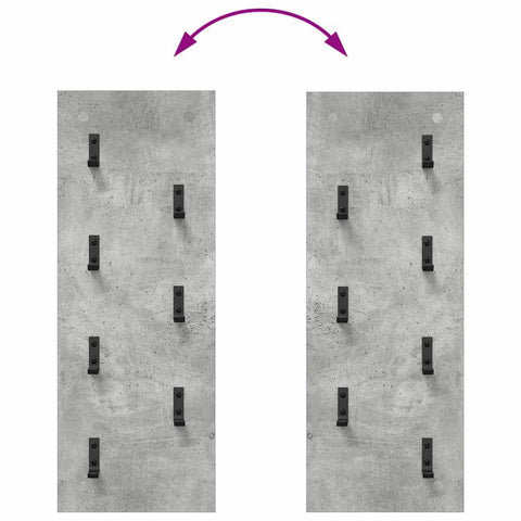 vidaXL Wall-Mounted Coat Rack Concrete grey 30 x 1.5 x 80 cm