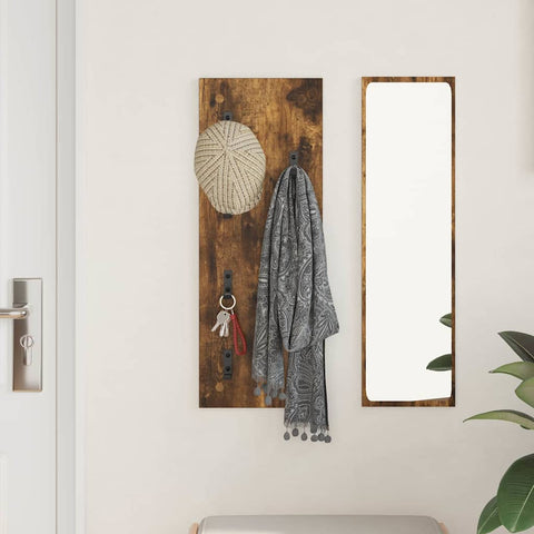 vidaXL Wall-Mounted Coat Rack Wall-mounted Smoked oak 30 x 1.5 x 80 cm