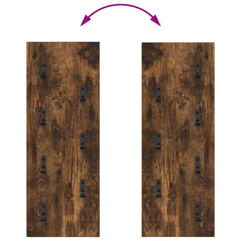 vidaXL Wall-Mounted Coat Rack Wall-mounted Smoked oak 30 x 1.5 x 80 cm