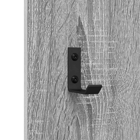 vidaXL Wall-Mounted Coat Rack Grey sonoma 30 x 1.5 x 80 cm