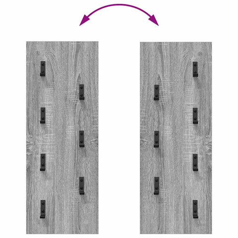 vidaXL Wall-Mounted Coat Rack Grey sonoma 30 x 1.5 x 80 cm