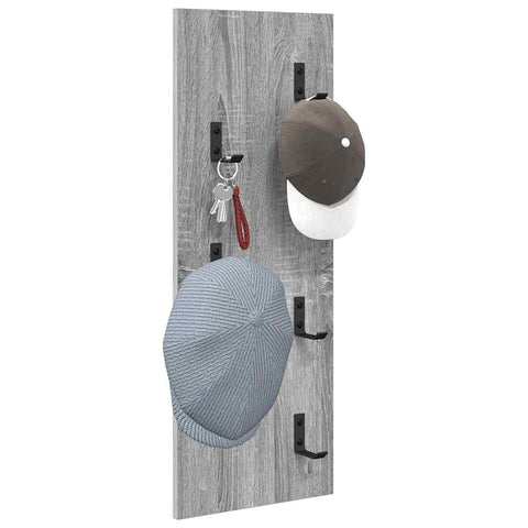 vidaXL Wall-Mounted Coat Rack Grey sonoma 30 x 1.5 x 80 cm