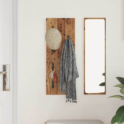 vidaXL Wall-Mounted Coat Rack Wall-mounted Old wood 30 x 1.5 x 80 cm