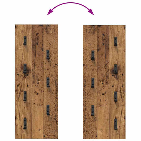 vidaXL Wall-Mounted Coat Rack Wall-mounted Old wood 30 x 1.5 x 80 cm