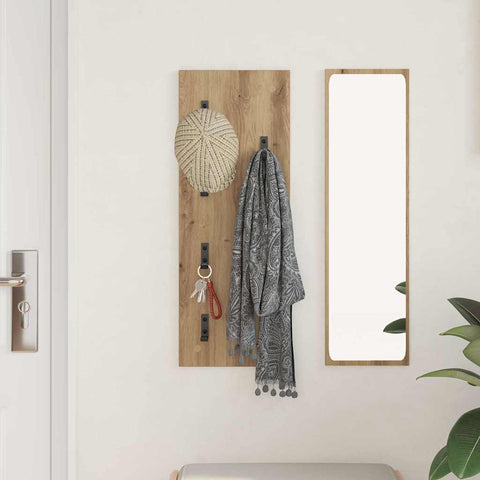 vidaXL Wall-Mounted Coat Rack Artisan oak 30 x 1.5 x 80 cm
