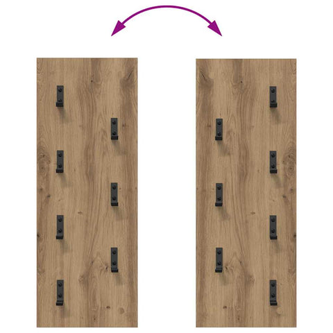 vidaXL Wall-Mounted Coat Rack Artisan oak 30 x 1.5 x 80 cm