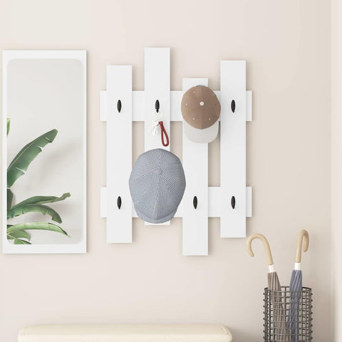 vidaXL Wall-Mounted Coat Rack Wall-mounted with Storage White Engineered wood