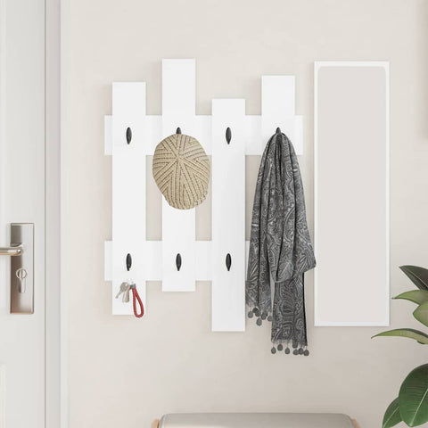 vidaXL Wall-Mounted Coat Rack Wall-mounted with Storage White Engineered wood