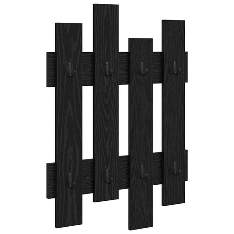 vidaXL Wall-Mounted Coat Rack Wall-mounted with Storage Black oak Engineered wood