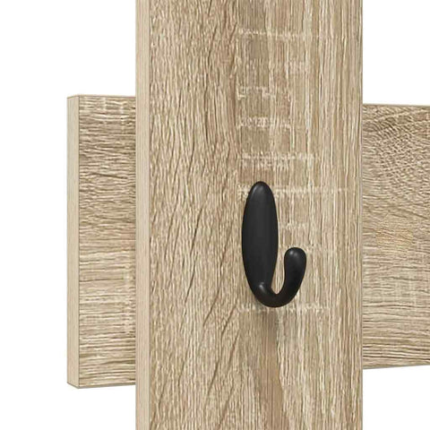 vidaXL Wall-Mounted Coat Rack Wall-mounted with Storage Sonoma oak Engineered wood