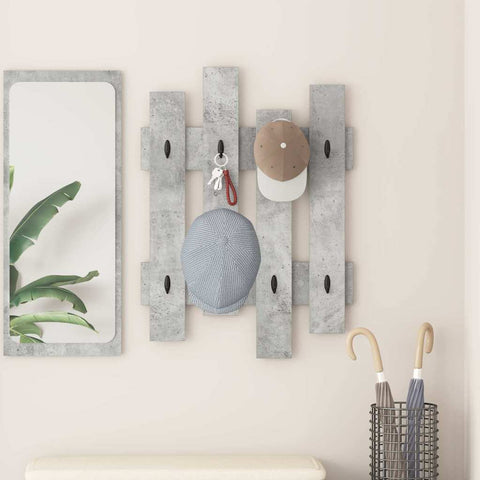 vidaXL Wall-Mounted Coat Rack Concrete grey Engineered wood
