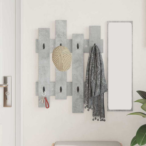 vidaXL Wall-Mounted Coat Rack Concrete grey Engineered wood