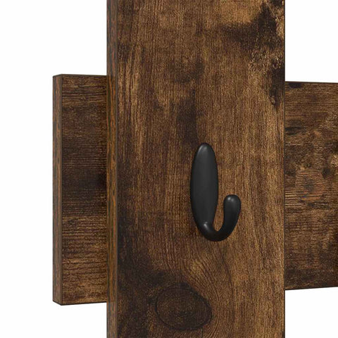 vidaXL Wall-Mounted Coat Rack Wall-mounted Smoked oak 60 x 3 x 82 cm
