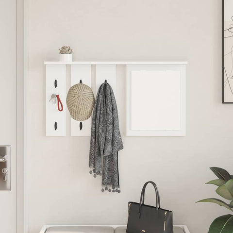 vidaXL Wall-Mounted Coat Rack White 85 x 10 x 45 cm Engineered wood