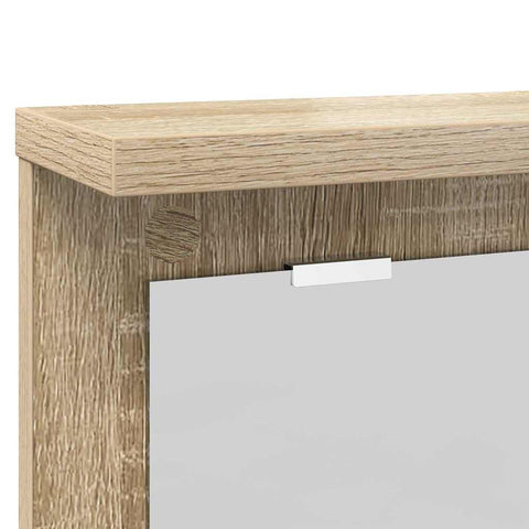 vidaXL Wall-Mounted Coat Rack with Shelf Wall-mounted with Mirror Sonoma oak 85 x 10 x 45 cm