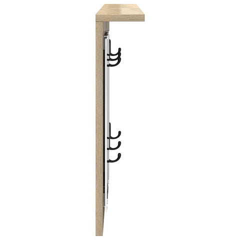 vidaXL Wall-Mounted Coat Rack with Shelf Wall-mounted with Mirror Sonoma oak 85 x 10 x 45 cm