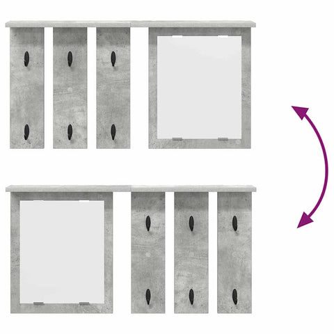 vidaXL Wall-Mounted Coat Rack with Shelf Concrete grey 85 x 10 x 45 cm