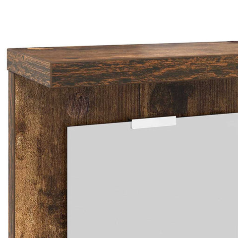 vidaXL Wall-Mounted Coat Rack with Shelf Wall-mounted with Mirror Smoked oak 85 x 10 x 45 cm