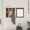vidaXL Wall-Mounted Coat Rack with Shelf Wall-mounted with Mirror Smoked oak 85 x 10 x 45 cm