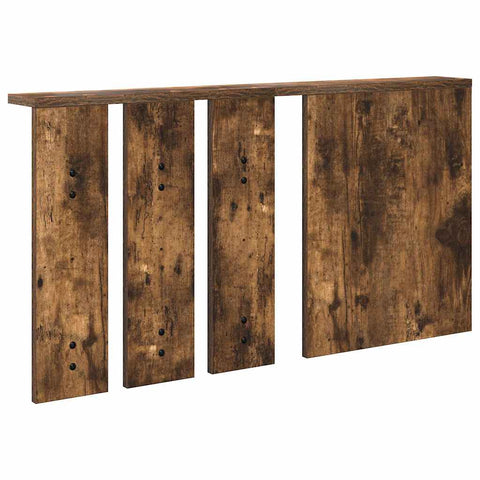 vidaXL Wall-Mounted Coat Rack with Shelf Wall-mounted with Mirror Smoked oak 85 x 10 x 45 cm