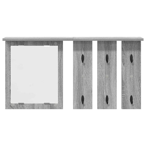 vidaXL Wall-Mounted Coat Rack with Shelf Wall-mounted with Mirror Grey sonoma 85 x 10 x 45 cm