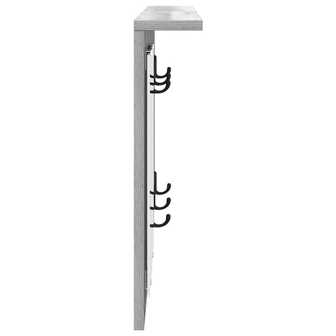 vidaXL Wall-Mounted Coat Rack with Shelf Wall-mounted with Mirror Grey sonoma 85 x 10 x 45 cm