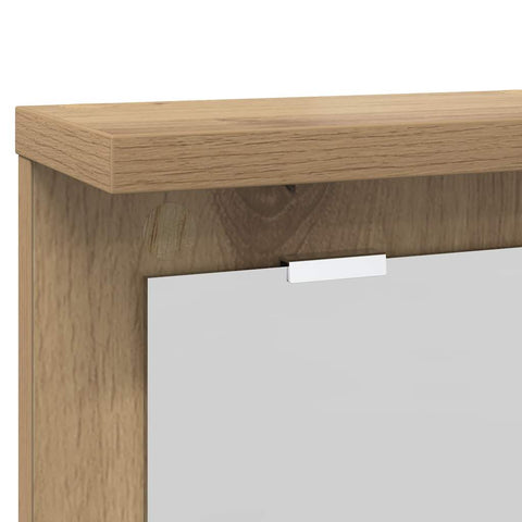 vidaXL Wall-Mounted Coat Rack with Shelf Wall-mounted with Mirror Artisan oak 85 x 10 x 45 cm