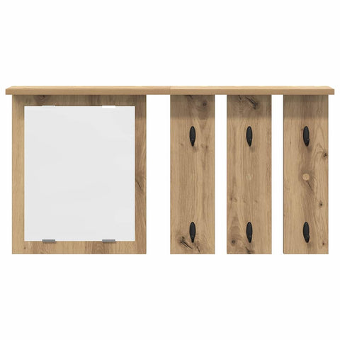 vidaXL Wall-Mounted Coat Rack with Shelf Wall-mounted with Mirror Artisan oak 85 x 10 x 45 cm