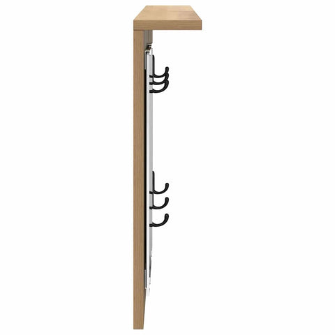 vidaXL Wall-Mounted Coat Rack with Shelf Wall-mounted with Mirror Artisan oak 85 x 10 x 45 cm