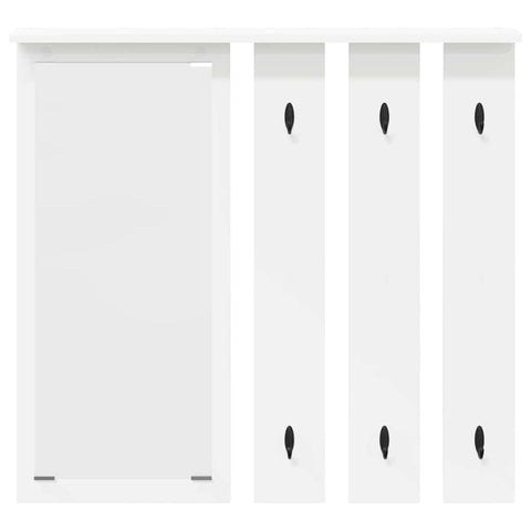 vidaXL Wall-Mounted Coat Rack White 84 x 10 x 80 cm Engineered wood