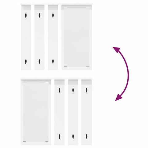 vidaXL Wall-Mounted Coat Rack White 84 x 10 x 80 cm Engineered wood