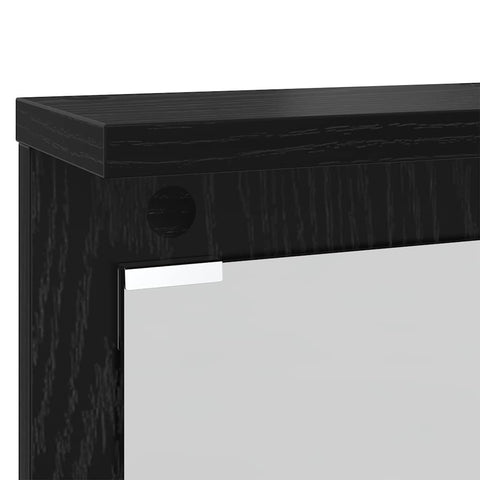 vidaXL Wall-Mounted Coat Rack with Shelf Wall-mounted with Mirror Black oak 84 x 10 x 80 cm
